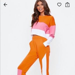 Color block crop sweater